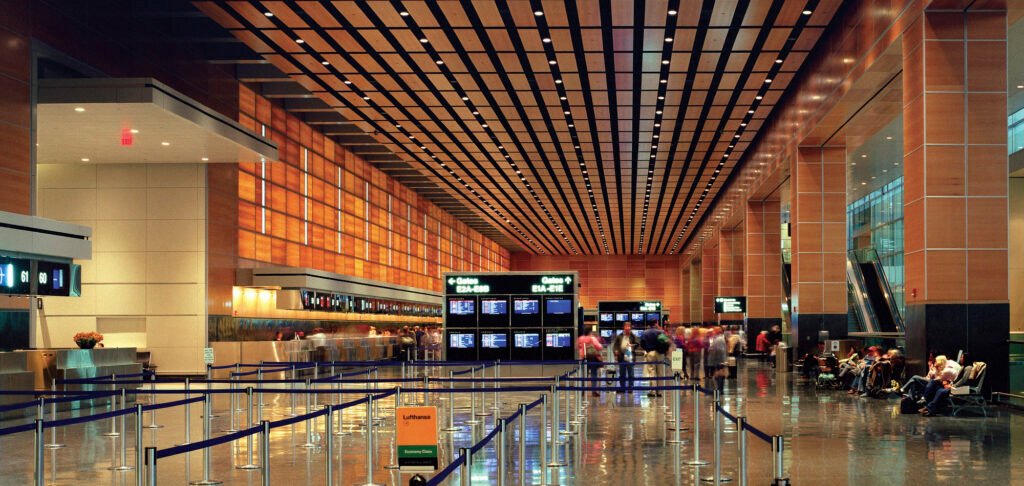Boston Logan International Airport’s departure terminal.
