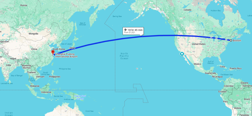 Boston to Shanghai 