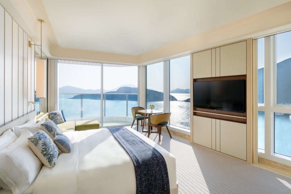 Sea-view room at The Fullerton Ocean Park Hotel Hong Kong, a family-friendly luxury stay among the best hotels in HK.