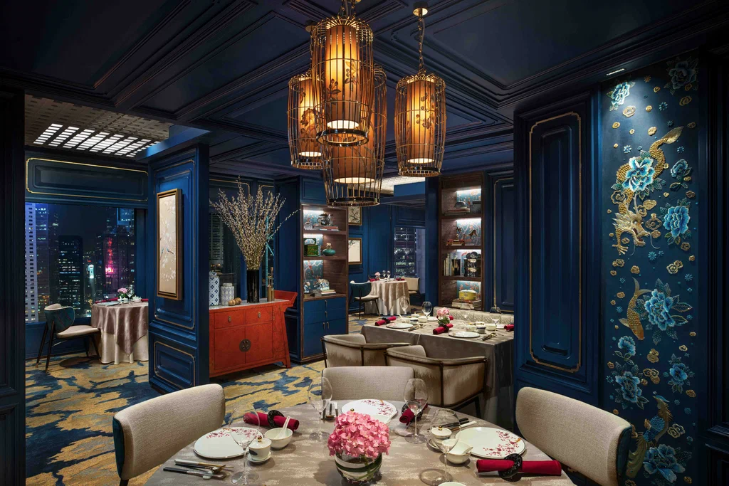 Sophisticated dining room at Mandarin Oriental Hong Kong, a luxury icon among the best hotels in HK