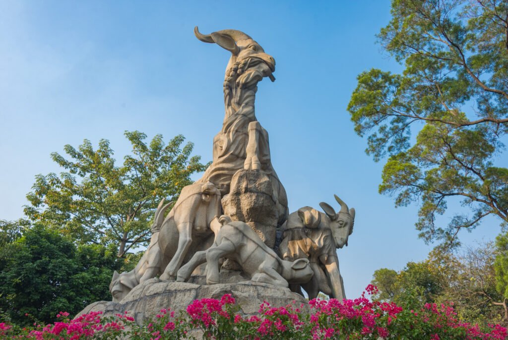 The Ram Sculpture in Guangzhou, symbolizing the city's vibrant culture and heritage.