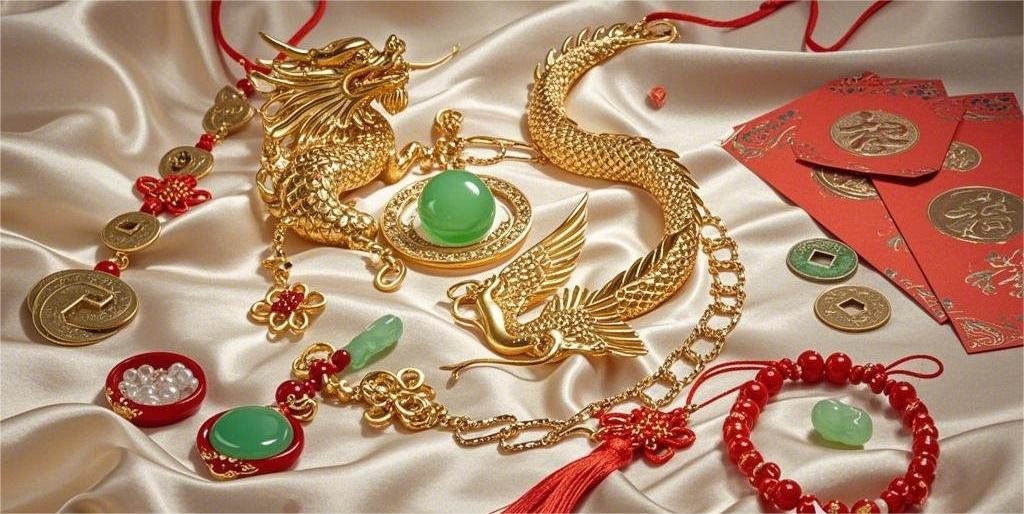 Gold necklace with snake pendant for Chinese New Year 2025
